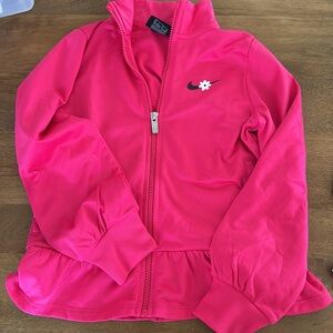 Nike Girls Size 6x Peplum Zip Up. Hot pink